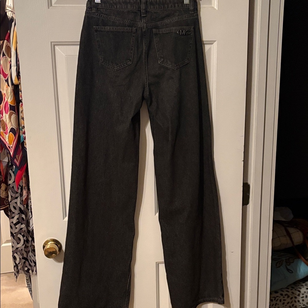 Michael Kors wide leg loose fit acid wash black jeans - Picture 6 of 10